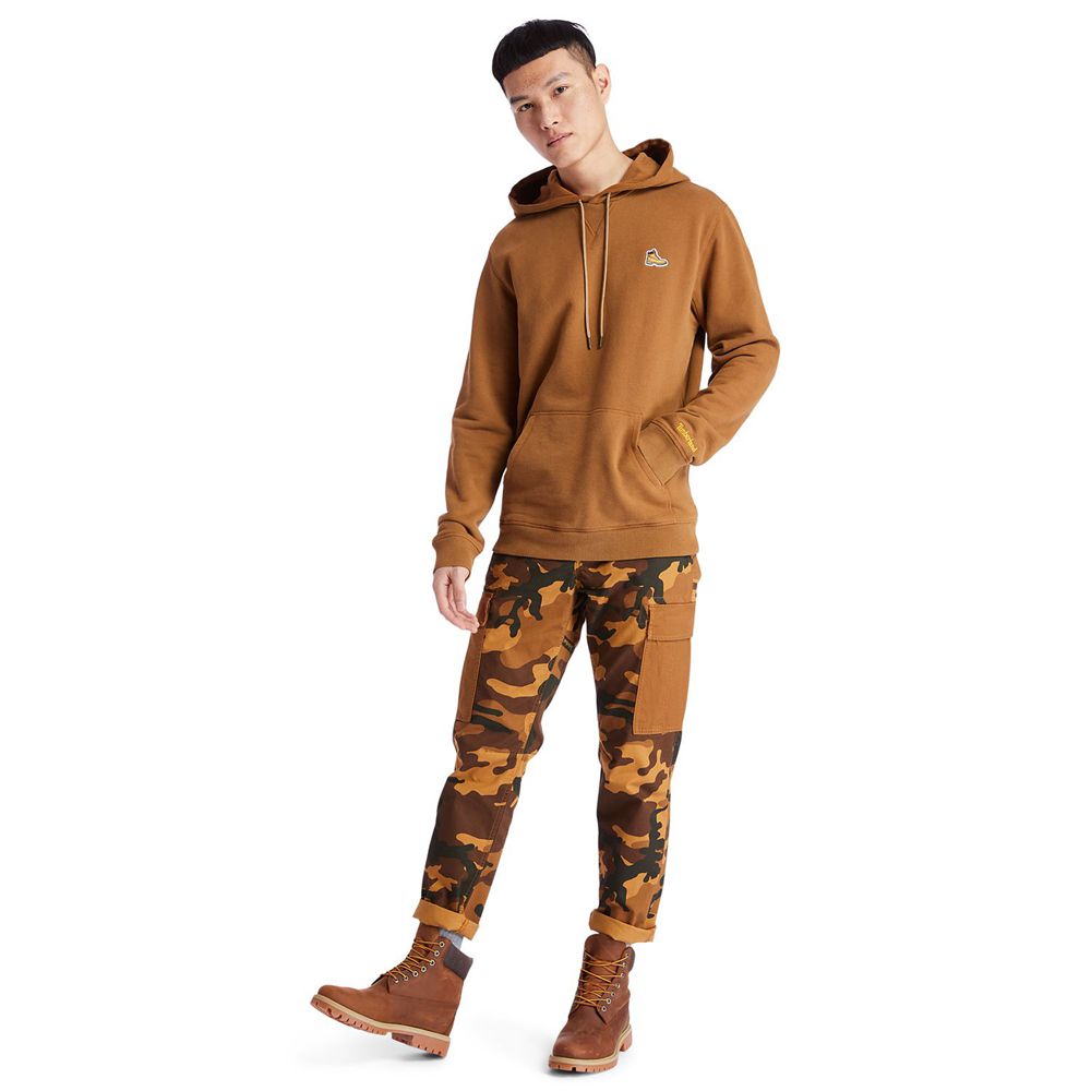 Timberland Παντελονια Ανδρικα Καφε - Lovell Lake Slim Tapered Camo Cargo - Greece 0436291-LQ